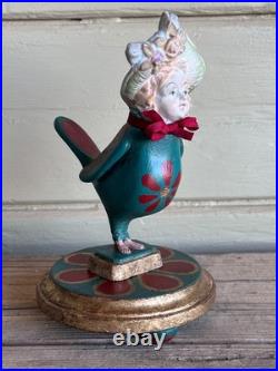 Curiosity Cabinet Victorian Style Lady Siren Bird With Human Face Figurine on th