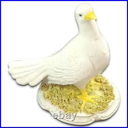 Dove Statue Italian Porcelain 9 In Bird Figurine Scroll Frill Base Vintage Decor