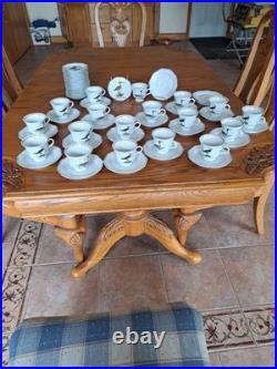 Dutch 3 Piece Demitasse Teacup, Saucer & Dessert Plate Hollandse Bird Pattern