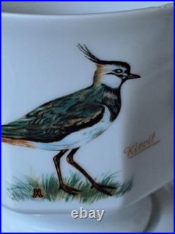 Dutch 3 Piece Demitasse Teacup, Saucer & Dessert Plate Hollandse Bird Pattern