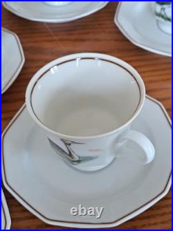 Dutch 3 Piece Demitasse Teacup, Saucer & Dessert Plate Hollandse Bird Pattern