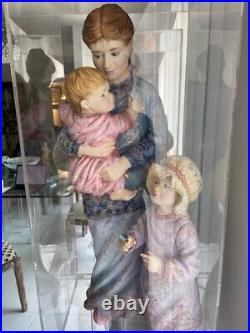 Edna Hibel Original Porcelain 30 Statue Mother, Baby, Child, Hand Painted Sign