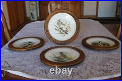 Edward Marshall Boehm Water Bird Bone China Plates Set Of 4 Wooden Framed