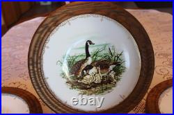 Edward Marshall Boehm Water Bird Bone China Plates Set Of 4 Wooden Framed
