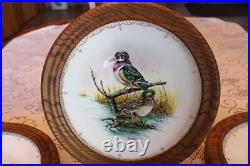 Edward Marshall Boehm Water Bird Bone China Plates Set Of 4 Wooden Framed