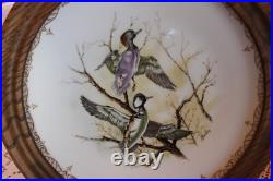 Edward Marshall Boehm Water Bird Bone China Plates Set Of 4 Wooden Framed