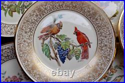 Eight (8) Lenox Boehm Birds Dinner Plates 1970's