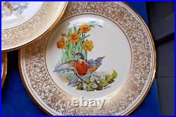 Eight (8) Lenox Boehm Birds Dinner Plates 1970's