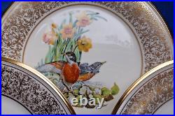 Eight (8) Lenox Boehm Birds Dinner Plates 1970's