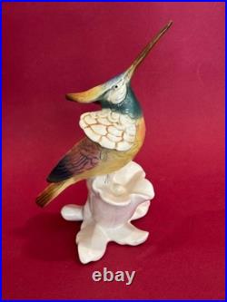 Ens Porcelain Figurine Hummingbird on Flower Plinth 16 cm, Hand-Painted