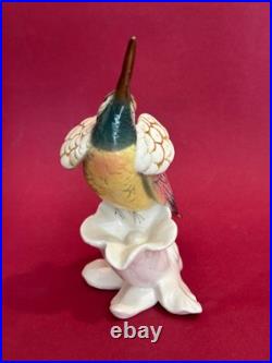 Ens Porcelain Figurine Hummingbird on Flower Plinth 16 cm, Hand-Painted