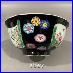Estate Collectable Art Hand Painting Famille Rose Porcelain Flowers Bird Bowl