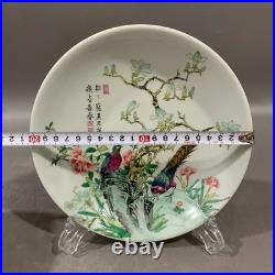 Estate Collectable Art Hand Painting Famille Rose Porcelain Flowers Bird Plate