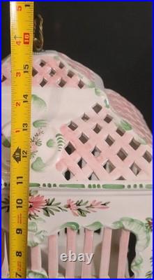 Excellent Condition Vintage Decorative Large CERAMIC BIRD CAGE Made In Italy