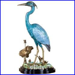 Exquisite Porcelain Blue Heron Bird Figurine Sculpture/Statue, Home Decor, 16''H