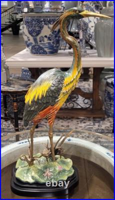 Exquisite Porcelain Bronze Shore Bird Figurine Sculpture-17''Tall