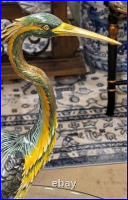 Exquisite Porcelain Bronze Shore Bird Figurine Sculpture-17''Tall