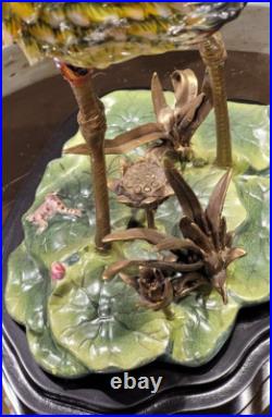 Exquisite Porcelain Bronze Shore Bird Figurine Sculpture-17''Tall