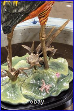 Exquisite Porcelain Bronze Shore Bird Figurine Sculpture-17''Tall
