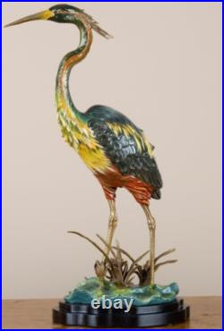 Exquisite Porcelain Bronze Shore Bird Figurine Sculpture-17''Tall