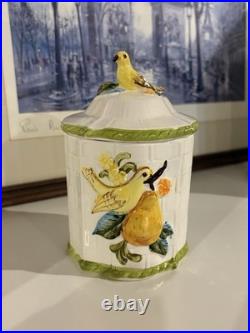 FLAWLESS Vintage Lefton Bird And Pear 4- Canister Set Made In Japan