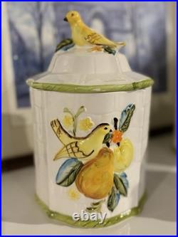FLAWLESS Vintage Lefton Bird And Pear 4- Canister Set Made In Japan