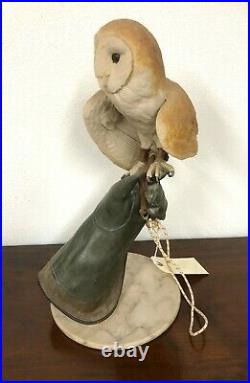 Falconry Glove And Barn Owl Model Statue By C Hewins
