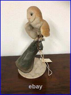 Falconry Glove And Barn Owl Model Statue By C Hewins