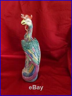 Famille Rose Chinese Porcelain Phoenix Bird Figure