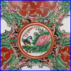 Famille Rose Medallion Meal Platter Birds Flowers People Peony Porcelain Oval