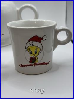 Fiesta Tweety Bird and Sylvester Seasons Greetings Christmas Tea Pot & Mugs