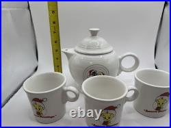 Fiesta Tweety Bird and Sylvester Seasons Greetings Christmas Tea Pot & Mugs