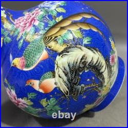 Fine Chinese Collectable Art Famille Rose Porcelain Bird Shang Vase