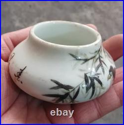 Fine Chinese Collectable Art Hand Famille Rose Porcelain Bird Wash