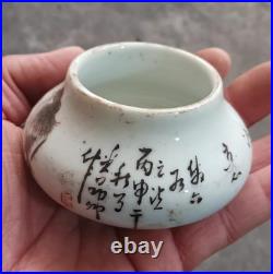 Fine Chinese Collectable Art Hand Famille Rose Porcelain Bird Wash