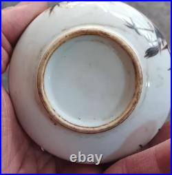 Fine Chinese Collectable Art Hand Famille Rose Porcelain Bird Wash