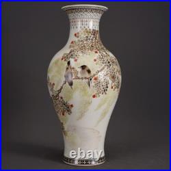 Fine Collectable Art Hand Painting Famille Rose Porcelain Bird Vase