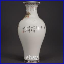 Fine Collectable Art Hand Painting Famille Rose Porcelain Bird Vase