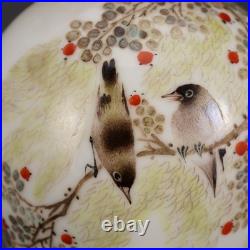Fine Collectable Art Hand Painting Famille Rose Porcelain Bird Vase
