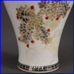 Fine Collectable Art Hand Painting Famille Rose Porcelain Bird Vase