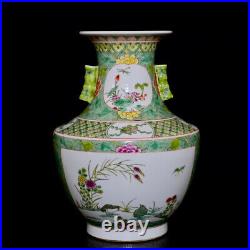 Fine Collectable Art Handmade Famille Rose Porcelain Bird Vase