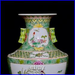 Fine Collectable Art Handmade Famille Rose Porcelain Bird Vase