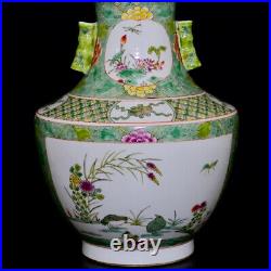 Fine Collectable Art Handmade Famille Rose Porcelain Bird Vase