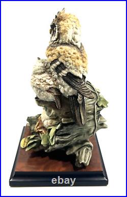 Florence Giuseppe Armani Owls On Nest Collector Statue #0965S 9 x 5