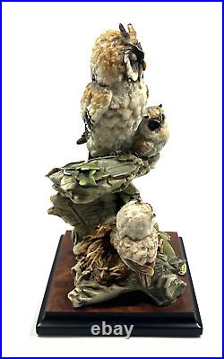 Florence Giuseppe Armani Owls On Nest Collector Statue #0965S 9 x 5