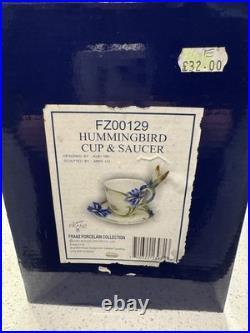 Franz Collection Hummingbird & Blue Iris Porcelain Cup & Saucer Set FZ00129