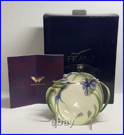 Franz Long Tail Hummingbird Iris Tray Porcelain Retired FZ00430