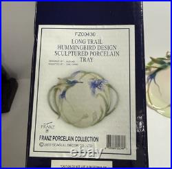 Franz Long Tail Hummingbird Iris Tray Porcelain Retired FZ00430