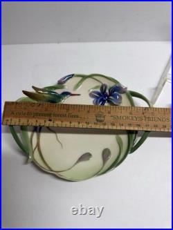 Franz Long Tail Hummingbird Iris Tray Porcelain Retired FZ00430