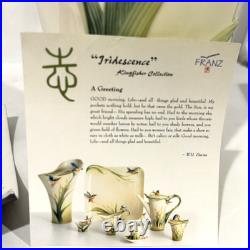 Franz Porcelain Kingfisher Vase Iridescence Collection FZ01190 NIB